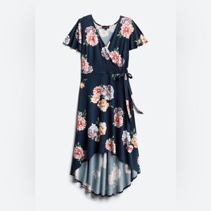 Navy Floral High Low Dress